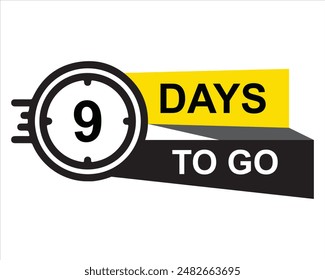 9 days to go countdown day left button 