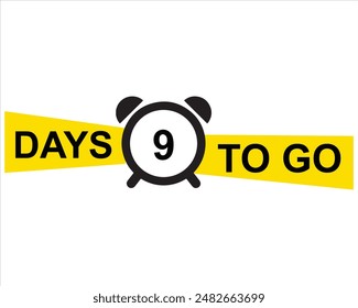 9 days to go countdown day left button 
