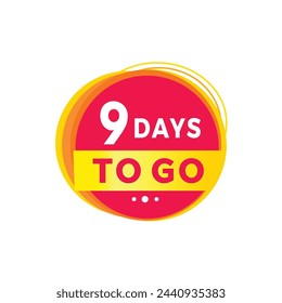 9 days to go red label last countdown icon, vector. modern design template for banner.