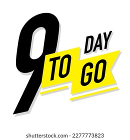 9 days to go timer vector label color style