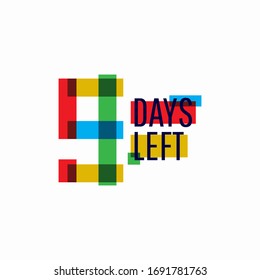 9 Days Left Number Vector Template Design Illustration