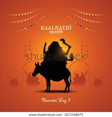 9 days of Navratri goddess durga avatars with color of the day. Day seven goddess kaalratri. Hindi translation kaalratri.