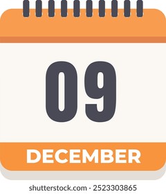 9 December- Daily Calendar Icon design Yellow