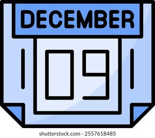 9 December Filled Style Icon Design