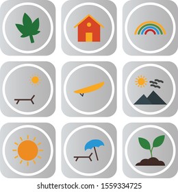 9 decent icon sheet of universal

 