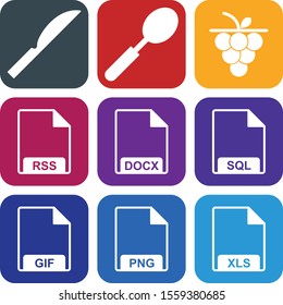 9 decent icon sheet of universal
