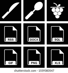 9 decent icon sheet of universal
