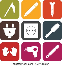 9 decent icon sheet of universal
