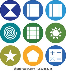 9 decent icon sheet of universal
