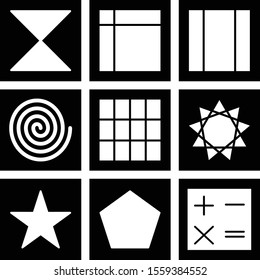 9 decent icon sheet of universal
