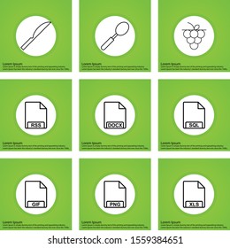 9 decent icon sheet of universal
