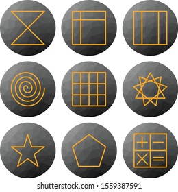 9 decent icon sheet of universal
