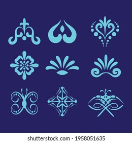9 design elements decoration. Ornament vector.