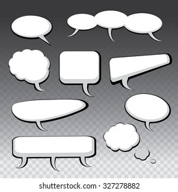 9 Different Black and White Speech And Thought Bubbles