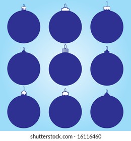 9 different Christmas ball designs. Easily change colors and add your own design