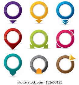 9 different shape and color editable icon designs