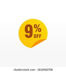 9 discount, Sales Vector badges for Labels, , Stickers, Banners, Tags, Web Stickers, New offer. Discount origami sign banner