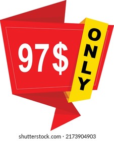 9$ Dollar Only Coupon sign or Label or discount voucher Money Saving label
