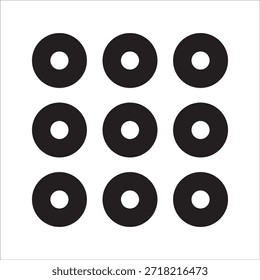 Icono de menú de 9 puntos. Símbolo de icono para el menú de la aplicación, más, menú de la lista, página principal. Botón de icono de Vector para la interfaz de usuario.