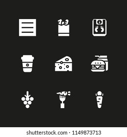 9 eat icons in vector set. diet, menu and food and restaurant illustration for web and graphic design