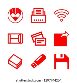 9 electronic icons with pendrive and diskette in this set