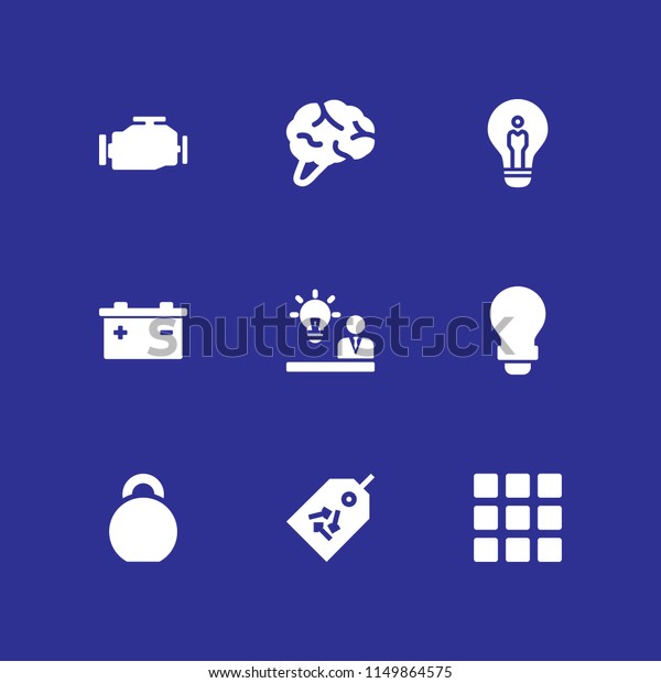 9 energy icons in vector set. nervous system,\
grid, lightbulb and ecology and environment illustration for web\
and graphic design