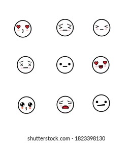 9 Face expression for emoticon,sticker, etc