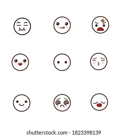 9 Face expression for emoticon,sticker, etc