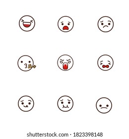 9 Face expression for emoticon,sticker, etc