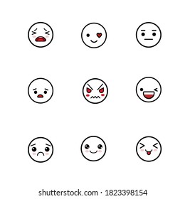 9 Face expression for emoticon,sticker, etc