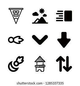 9 Fall Icons With College Pennant And Down Arrow In This Set