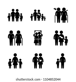 Family Icons Man Woman Kid Elder Stock Vector (Royalty Free) 400130677