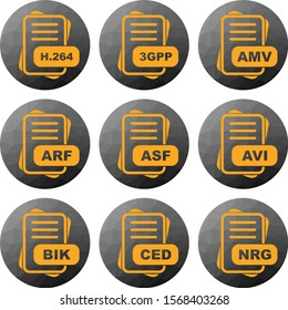 9 File Format Icons Sheet design
