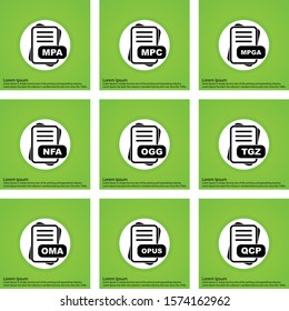  9 File Format Icons Sheet design
