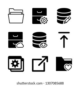 9 file icons with external and folder in this set
