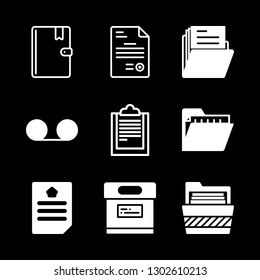 9 file icons with folder and address book in this set