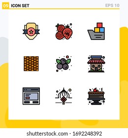 9 Filledline Flat Color concept for Websites Mobile and Apps square; floor; summer; tile; transportation Editable Vector Design Elements