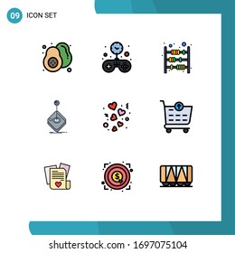 9 Filledline Flat Color concept for Websites Mobile and Apps stick; gaming; counter; game; payment Editable Vector Design Elements