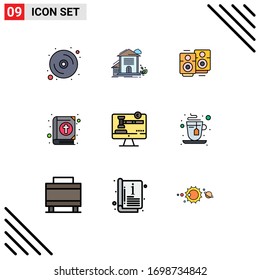 9 Filledline Flat Color concept for Websites Mobile and Apps copy right; easter; office; bible; specker Editable Vector Design Elements
