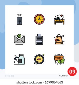 9 Filledline Flat Color concept for Websites Mobile and Apps full; select; light; letter; check mark Editable Vector Design Elements