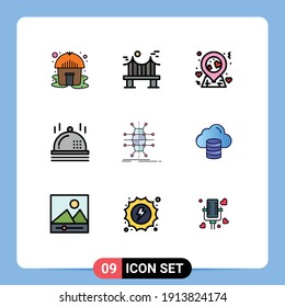 9 Filledline Flat Color concept for Websites Mobile and Apps network; grid; location; distribution; christmas Editable Vector Design Elements