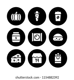 9 fish icons in vector set. protein and food and restaurant illustration for web and graphic design