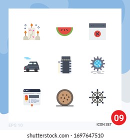 9 Flat Color concept for Websites Mobile and Apps camping; vehicle; design; transport; auto Editable Vector Design Elements