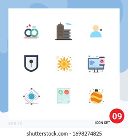 9 Flat Color concept for Websites Mobile and Apps responsive; thanksgiving; discover people; sunflower; security Editable Vector Design Elements