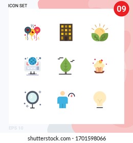 9 Flat Color concept for Websites Mobile and Apps canada; web; crops; site; browser Editable Vector Design Elements