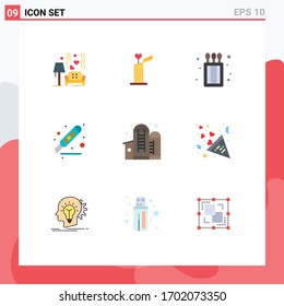 9 Flat Color concept for Websites Mobile and Apps agriculture; office; heart; desk; cut Editable Vector Design Elements