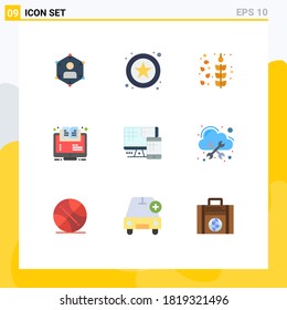 9 Flat Color concept for Websites Mobile and Apps online; learning; star; e; wheat Editable Vector Design Elements