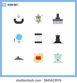 9 Flat Color concept for Websites Mobile and Apps computers; business; combine; world; tractor Editable Vector Design Elements