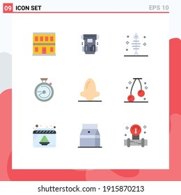 9 Flat Color concept for Websites Mobile and Apps anatomy; navigation; cryotherapy; compass; seafood Editable Vector Design Elements