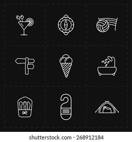 9 flat free travel icons